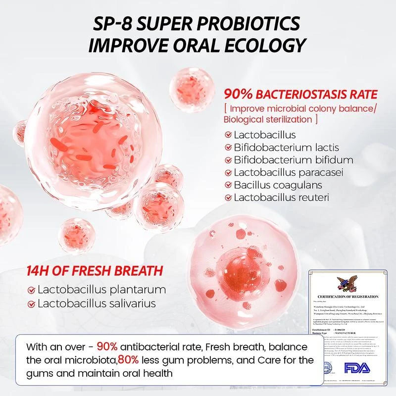NASHUDA SP-8 Probiotic WhiteningToothpaste removes stains,Balances oral microbes, prevents cavitiesand freshens breath - Specification: 1PCS