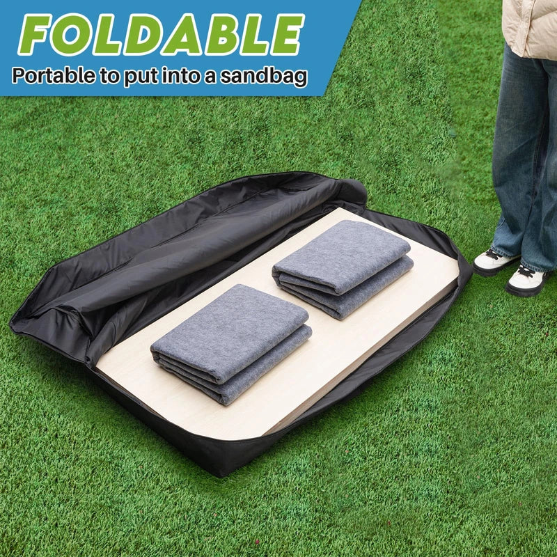 Silipull 2 Pcs Cornhole Mats 60 x 96 Professional Cornhole Pitch Pads Cornhole Board Pad from Slipping Cornhole Mats for Under The Boards Keep Tossing Bags Clean and Secure Footing(Light Grey,Felt)