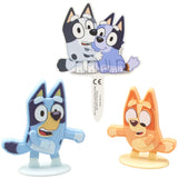 DecoSet® Bluey Dance Mode - Decoración para tartas de 3 piezas con cifras de bingo y azul y magdalenas y calcetines de polietileno, para cumpleaños, fiestas, celebración