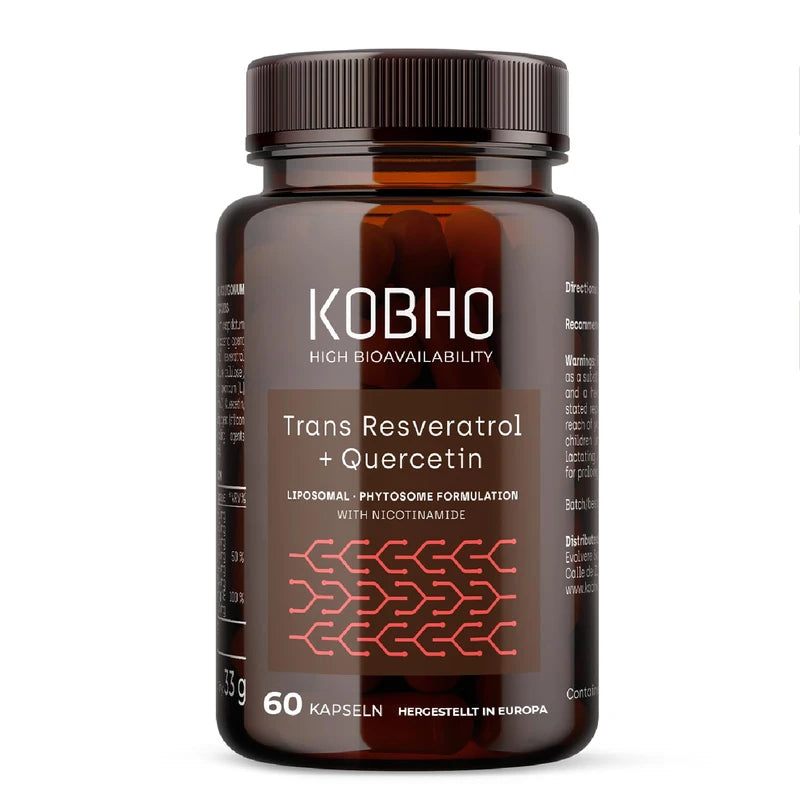 Transresveratrol Kapseln mit Quercetin + Nicotinamid und Vitamin C | Gewichtsreduktion, Antioxidans und Anti-Aging Kapseln | Maximale Absorption | Vegan und frei von Allergenen