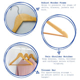 Harbour Housewares Wooden Children's Hangers - Light Pink - Pack of 10