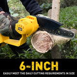 Mini Chainsaw compatible with Dewalt 20V Battery(Battery NOT Included),Cordless Pruning with Security Lock & Replacement Chain, Battery Powered Mini Chainsaw for Tree Trimming