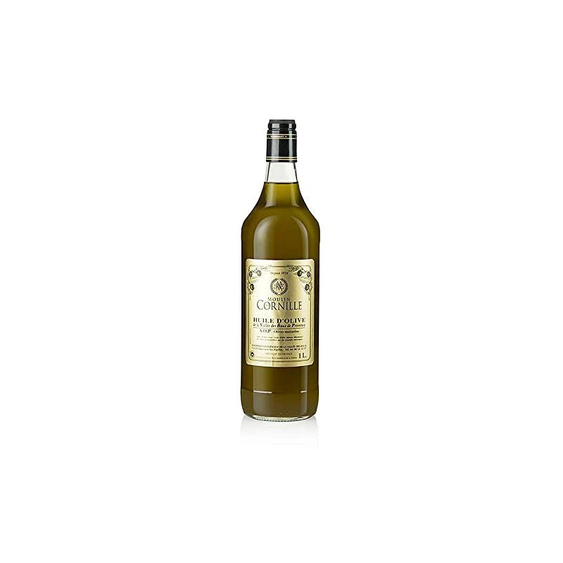 Vierge AOP Olive Oil, Fruité Noir, Mildly Sweet, Baux de Provence, Cornille, 1 Litre