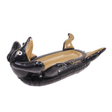Urageidogi Funny Inflatable Black Dog Pool Float with Cup Holder for Adults, Teens, Pets, Dogs, Animal Floats for Pool, Black/brown