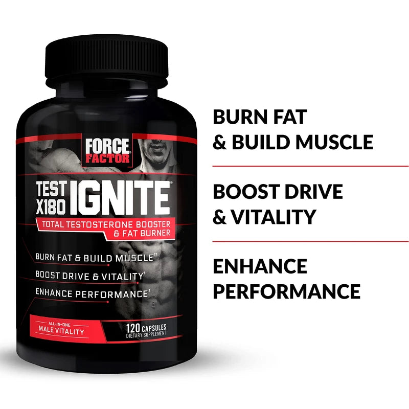 Force Factor Test X180 Ignite 120ct 2-Pack, 240 Count