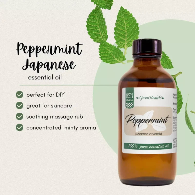 100% Pure Japanese Peppermint Essential Oil – Bulk Size, 16 fl oz | Therapeutic Grade, Steam Distilled, Mentha Arvensis