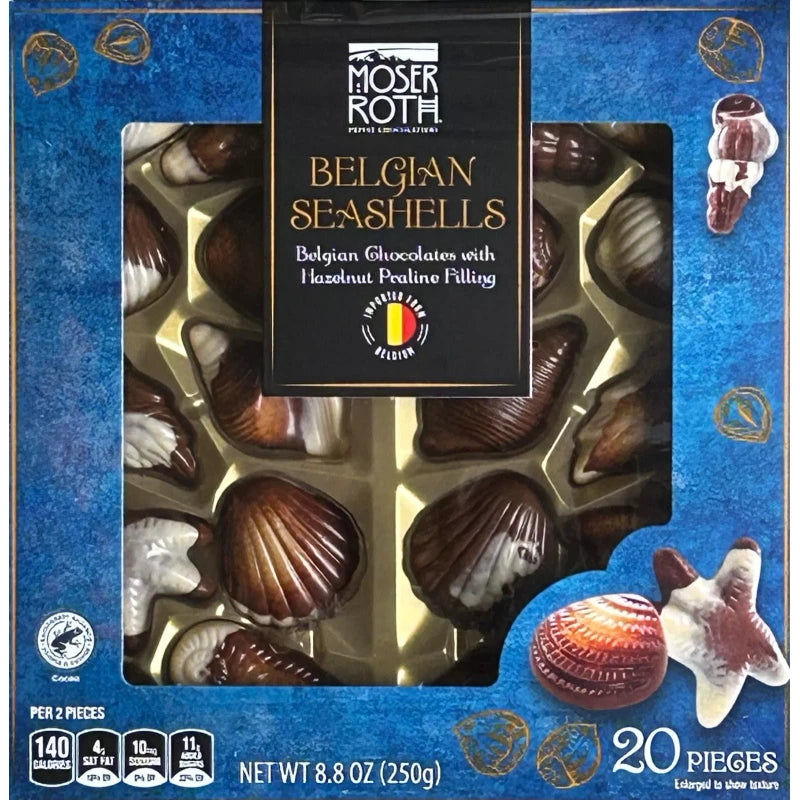 Moser Roth Belgian Seashells Chocolate Candy Hazelnut Praline Filling Exp 6/25