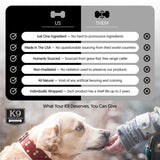 K9 Connoisseur Low to Odor Free Slow Roasted Beef Lung Bites for Dogs Made in USA Grain & Rawhide Free Natural Dog Treats for Large Dogs Aggressive Chewers Also The Best for Medium & Small Breed Dogs