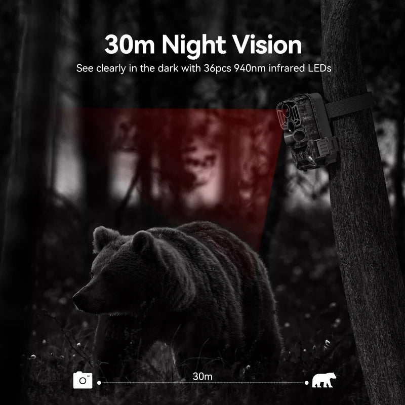 DEATTI WiFi Bluetooth Connectivity Trail Camera 0.1s Trigger Time 48 MP Night Vision