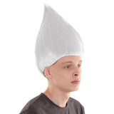 Adult Unisex White Color Straight Cosplay Halloween Troll Wig, Synthetic Soft Fiber Hair, Perfect for your next Festival and Group Anime Party! One Size