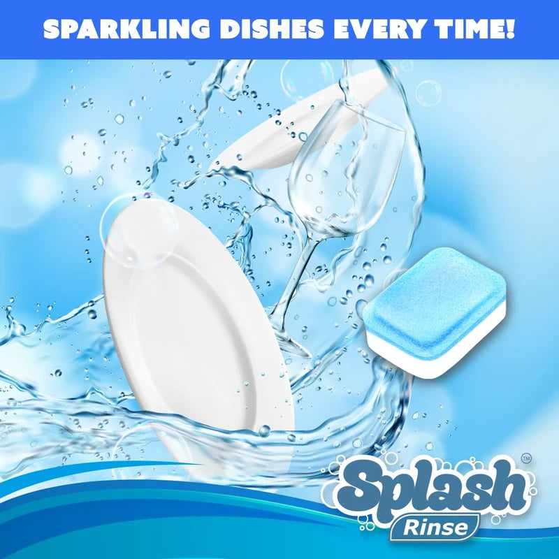 Generic Splash Rinse Dishwasher Cleaner Tablets - Deep Cleaning For All Dishwasher Machine Models, 1 Count (Pack of 6)