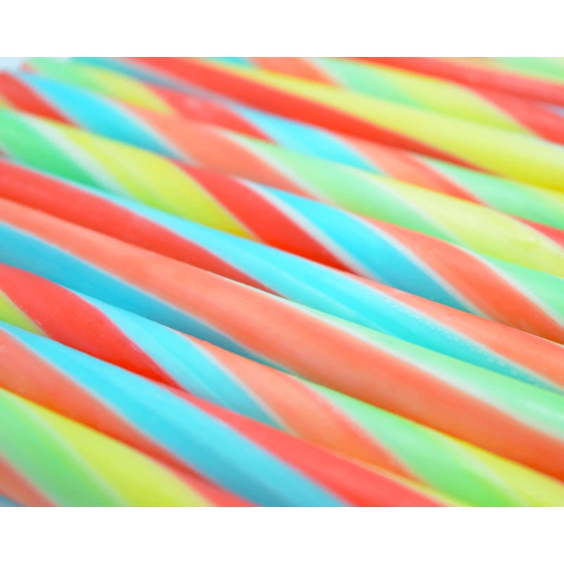 Traditional Handmade Rock Candy Sticks/Stick of Rock - Blackpool Rock and Seaside Rock sweets- Rainbow Fruit Flavour, 10 Sticks