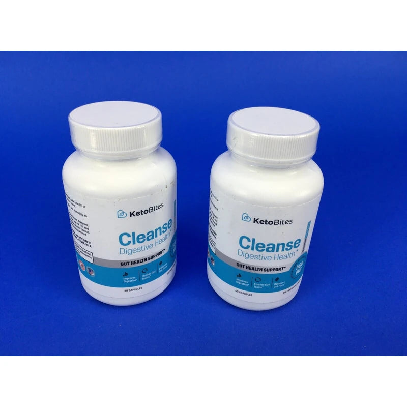 KetoBites Cleanse Digestive & Gut Health Support 500 MG 60 Capsules (Lot of 2)