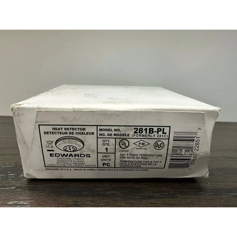Edwards NEW EDWARDS EST 281B-PL HEAT DETECTOR FIXED TEMP & RATE OF RISE FIRE ALARM