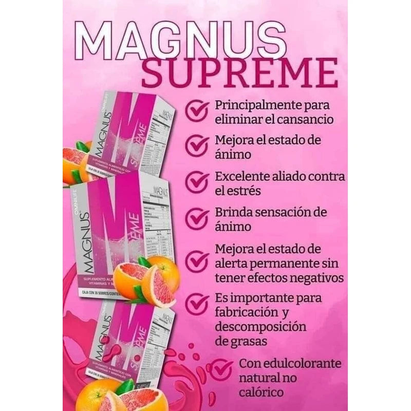 Omnilife Magnus Supreme | OML | Energy & Brain Supplement | Box w/ 30 Packets