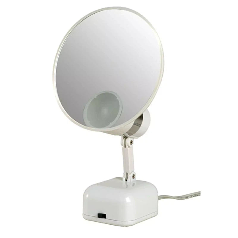 Floxite Travel Lighted Floxite 15X Supervision Magnifying Mirror Light, Dove White