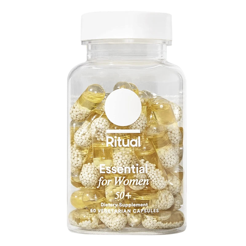 Ritual Ritual Multivitamin for Women 50+, Menopause Supplements with Vitamin D3, K2 and Magnesium for Bone Support*, Omega-3 DHA, Vitamin B12, Non-GMO, Mint Essenced, 30 Day Supply, 60 Vegan Capsules