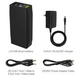 Talentcell 12V LiFePO4 Battery Pack LF4100, 2000 Cycles Rechargeable 12.8V 6.5Ah 83.2Wh Lithium Iron Phosphate Battery with DC 12/9 Volt and 5V USB Output for LED Strip, CCTV Camera, Mobile and More