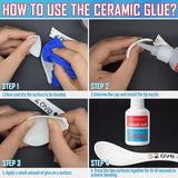 Ultimate Ceramic Glue, Proper for Ceramic & Porcelain，2 × 30g – Waterproof, High Temperature Resistant and Food Grade Material.