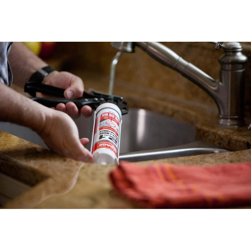 Lepage 2in1 Seal & Bond Sealant - Indoor Caulking for Kitchen, Bathroom Sink & Shower, Flexible & Water Resistant - 295 ml Cartridge, White, 1 Pack