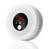 3-in-1 Smoke and C0 Detector 10-Year Battery-Powered Heat Alarm with Clear LCD Display and Sound Warning for Home Reliable Detector for Enhanced Safety and Protection (Includes Batteries)