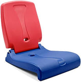 Step2 Folding Flip Seat, Lightweight Portable Outdoor Chair for Poolside, Camping, Beach, Boats, Tailgates, Durable Ground Chair with Back Support for Adults, Red & Blue
