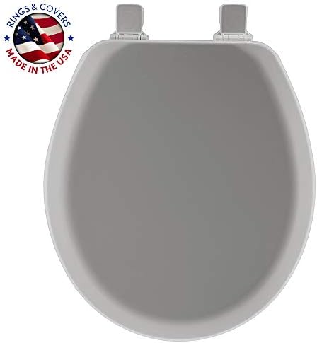 Mayfair Cameron Silver Toilet Seat, Non Slip Heavy Duty Wood, Easy Clean, Round
