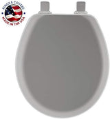Mayfair Cameron Silver Toilet Seat, Non Slip Heavy Duty Wood, Easy Clean, Round