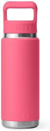 YETI Rambler 26 oz Bottle, Vacuum Insulated, Stainless Steel with Color Matching Straw Cap