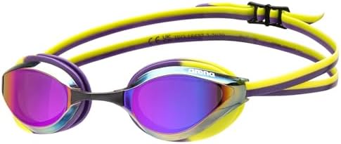 ARENA Unisex Python Racing Swim Goggles for Men and Women Anti-Fog No Leak Max Comfort Dual Strap, Mirror/Non-Mirror Lens