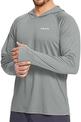 baleaf Men's Sun Protection Hoodie Shirt UPF 50+ Long Sleeve UV SPF T-Shirts Rash Guard Fishing Swimming Lightweight