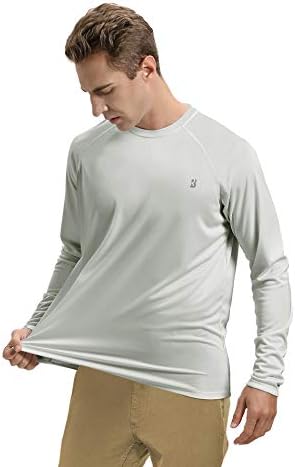Roadbox Mens UPF 50+ UV Sun Protection Shirts Outdoor Long Sleeve SPF Rash Guard for Fishing Hiking Swimming Running