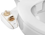 LUXE Bidet NEO 185 Plus - Patented Bidet Attachment for Toilet Seat, Innovative Hinges to Clean, Slide-in Easy Install, Advanced 360° Self-Clean, Dual Nozzles, Feminine & Rear Wash (Gold)
