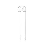 Reffeer Solid 925 Sterling Silver Chain Dangle Earrings Tassel for Women Teen Girls Long Dangle Earrings Minimalist Threader Earrings (A-Silver)