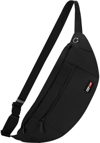 MAXTOP Large Crossbody Fanny Pack with 4-Zipper Pockets,Gifts for Enjoy Sports Festival Workout Traveling Running Casual Hands-Free Wallets Waist Pack Phone Bag Carrying All Phones
