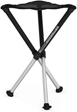 Comfort Model - Black and Silver - 3 Legged Folding Stool in Aluminium - Height 18" to 30" - Maximum Load 440 to 550 Lbs - Made in Sweden