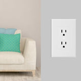 Bates Duplex Wall Outlet Covers - 10 Pack, White Wall Plates