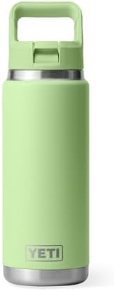 YETI Rambler 26 oz Bottle, Vacuum Insulated, Stainless Steel with Color Matching Straw Cap