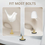 2Packs Ceramic White Birds Toilet Bolt Covers & 4Packs Universal Toilet Bolt Caps, Cute Bathroom Decorative Toilet Floor Screw Cover Caps Easy Installation