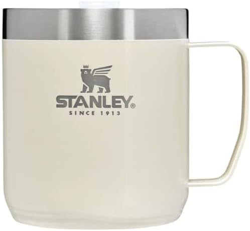 Stanley Stay-Hot Camp Mug 12 oz & 24 oz | Press Fit Drink Through Lid | Cup for Coffee, Tea and Drinks | Insulated Stainless Steel Coffee Mug | BPA-Free