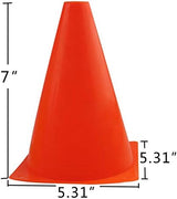 7 Inch Plastic Traffic Cones Sport Training Agility Marker Cone for Soccer, Skating, Football, Basketball, Indoor and Outdoor Games