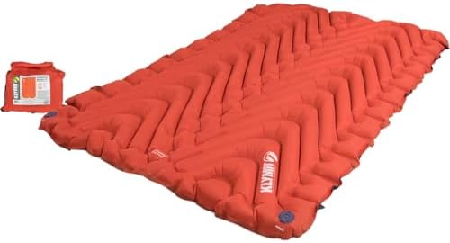KLYMIT Insulated Double V Inflatable Sleeping Pad | Thick, Lightweight, Easy to Inflate, Foldable Air Bed for Camping & Backpacking