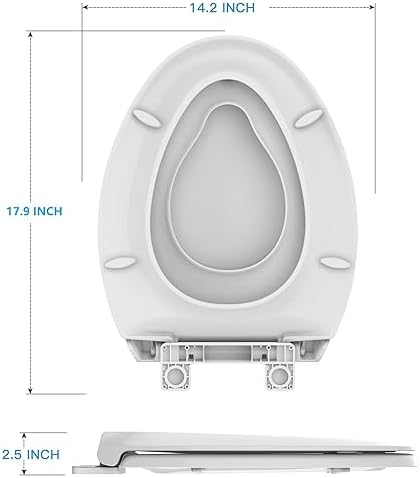 Toilet Seat, Elongated Toilet Seat with Toddler Seat Built in, Potty Training Toilet Seat Elongated Fits Both Adult and Child, with Slow Close and Magnets- Elongated