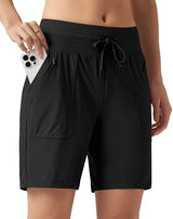 Willit Women's Shorts Hiking Athletic Shorts Quick Dry Golf Outdoor Casual 7" Shorts Lightweight UPF50+
