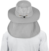 3 Pack Mens Outdoor Wide Brim Fishing Hat,UPF 50+ Sun Protection Cap with Face Neck Flap for Hiking & Garden