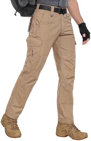 Men's Cargo Work Pants Ripstop Water Resistant Hiking Tactical Military Army Pants with Multi Pockets