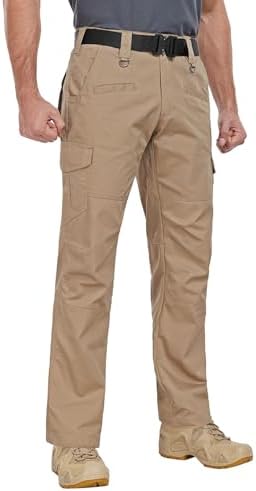 Men's Cargo Work Pants Ripstop Water Resistant Hiking Tactical Military Army Pants with Multi Pockets