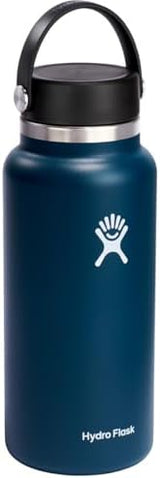 Hydro Flask Wide Mouth vacuum insulated stainless steel water bottle with leakproof closeable lid for cold water drinks, sports, travel, car and school