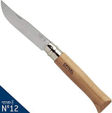 Opinel No. 12 Stainless Steel Pocket Knife, Beechwood Handle