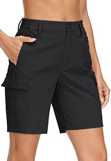 MAGCOMSEN Women's 7" Hiking Shorts Lightweight Quick Dry Water Resistant Golf Cargo Shorts with 5 Pockets Summer Casual